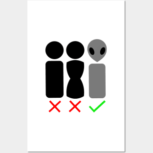 Alien Gender (Grey) Posters and Art